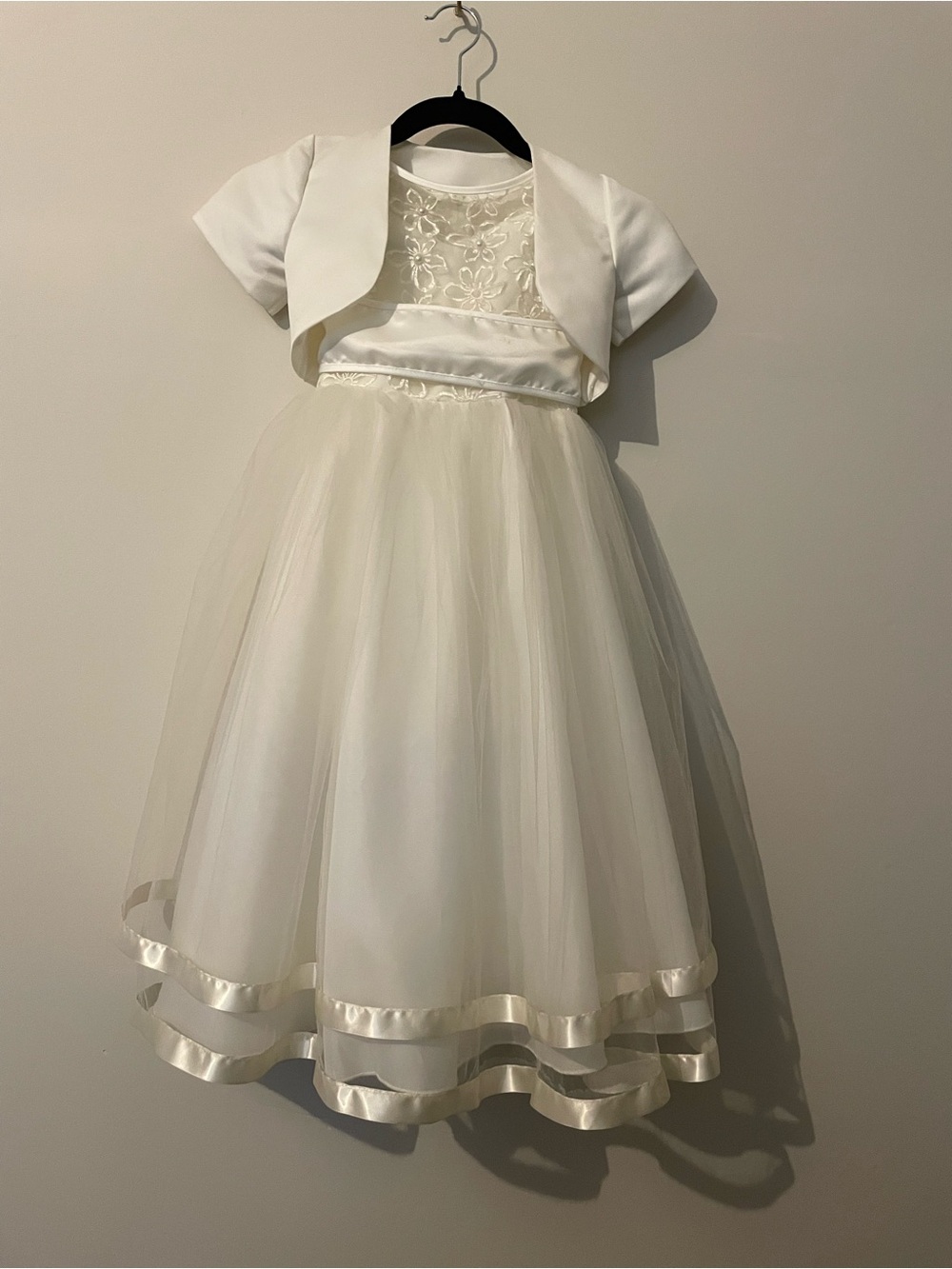 Joykids usa flower girl Dress with Bolero and crinoline